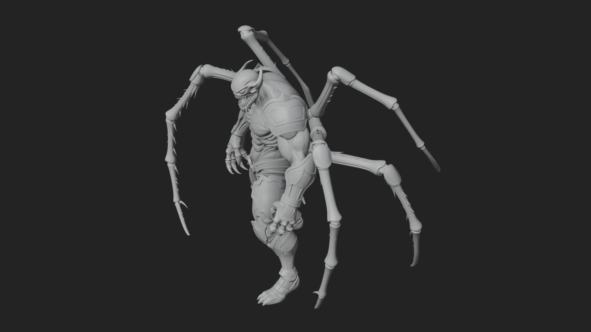 Spider-Legged Demon Statue Design 15 3D Print Model 3D Model
