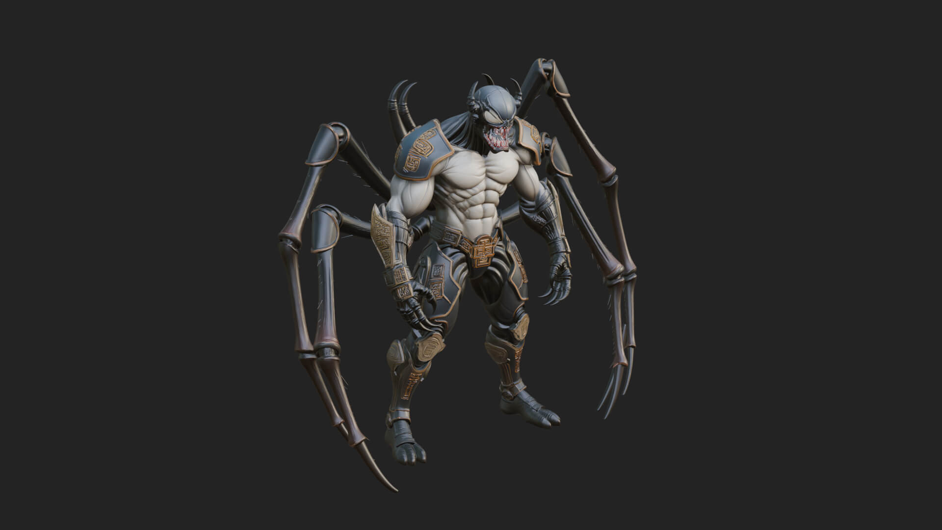Spider-Legged Demon Statue Design 16 3D Print Model 3D Model