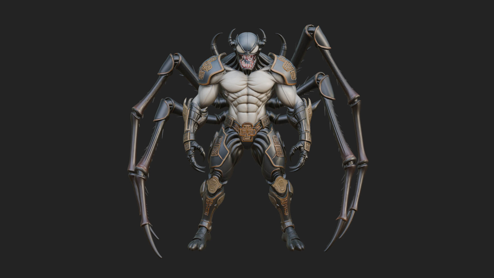 Spider-Legged Demon Statue Design 16 3D Print Model 3D Model