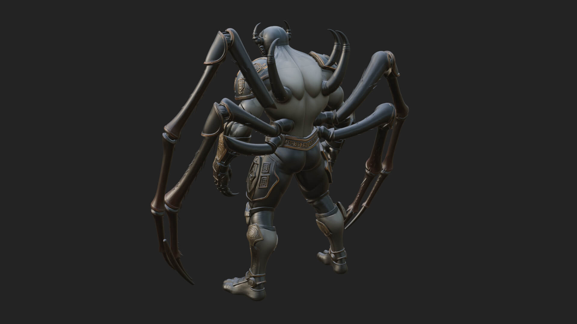 Spider-Legged Demon Statue Design 16 3D Print Model 3D Model