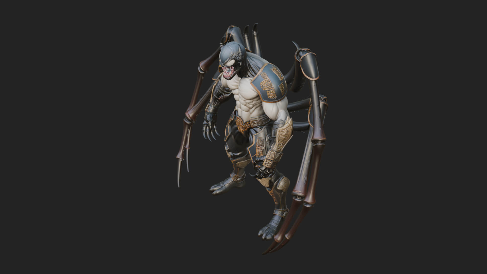 Spider-Legged Demon Statue Design 16 3D Print Model 3D Model