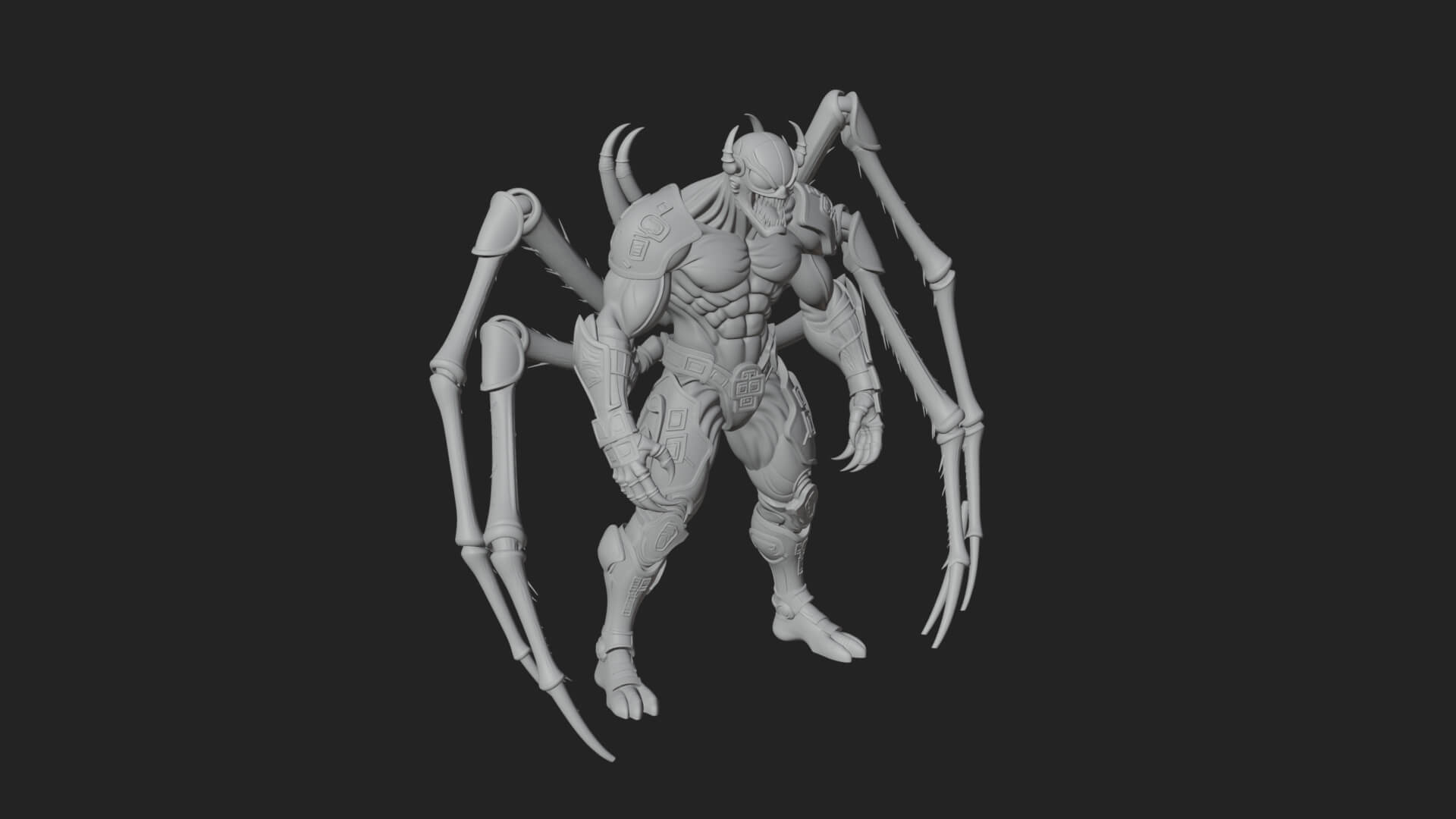 Spider-Legged Demon Statue Design 16 3D Print Model 3D Model