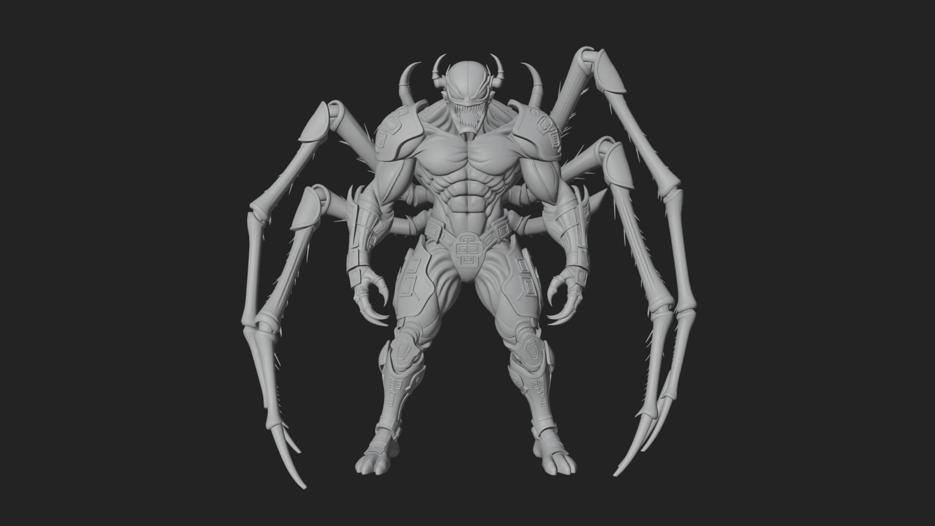 Spider-Legged Demon Statue Design 16 3D Print Model 3D Model