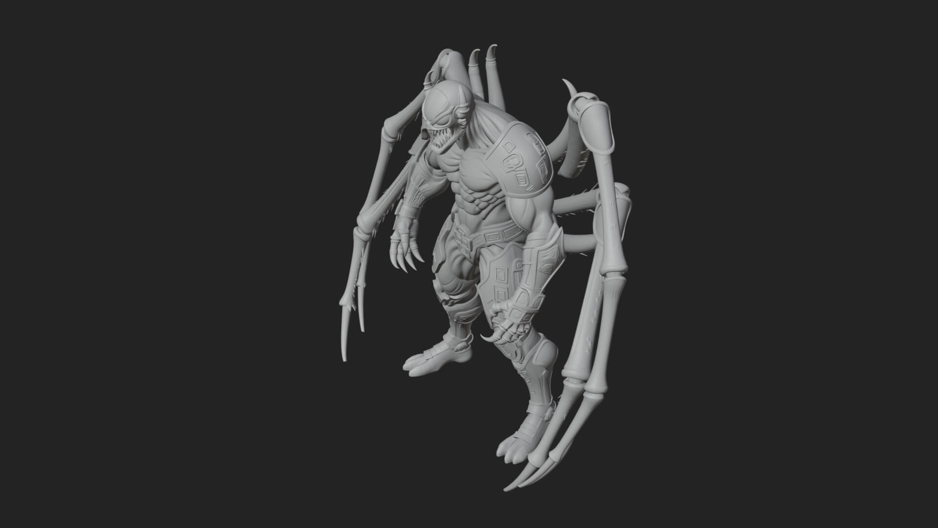 Spider-Legged Demon Statue Design 16 3D Print Model 3D Model