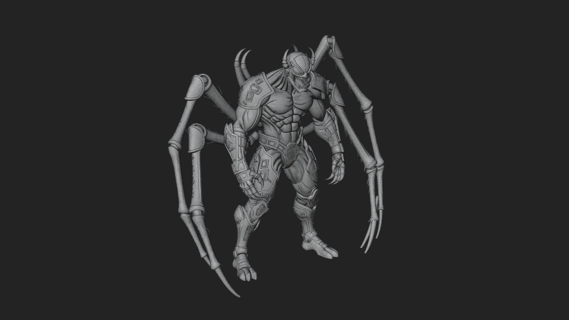 Spider-Legged Demon Statue Design 16 3D Print Model 3D Model