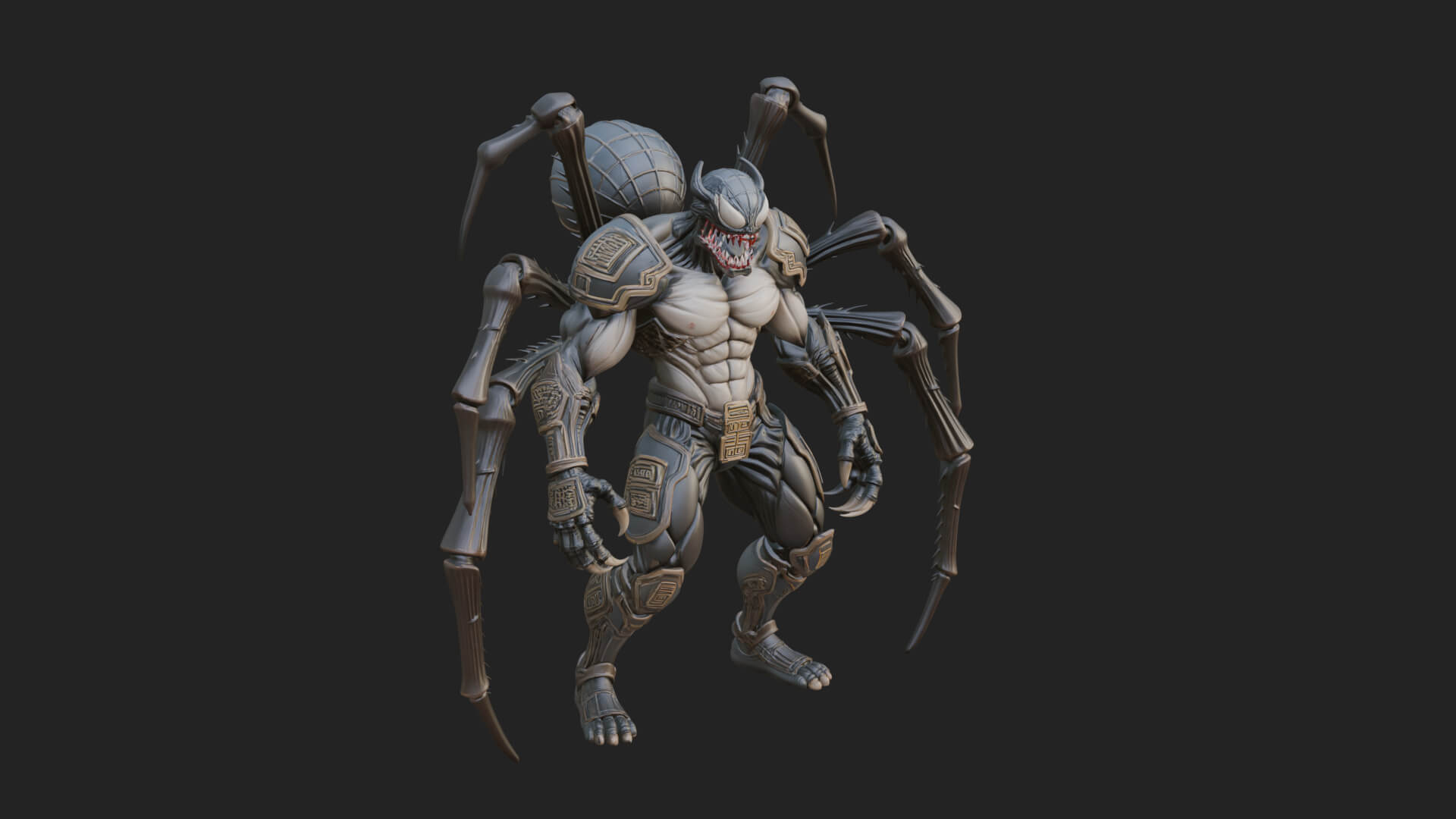 Spider-Legged Demon Statue Design 2 3D Print Model 3D Model