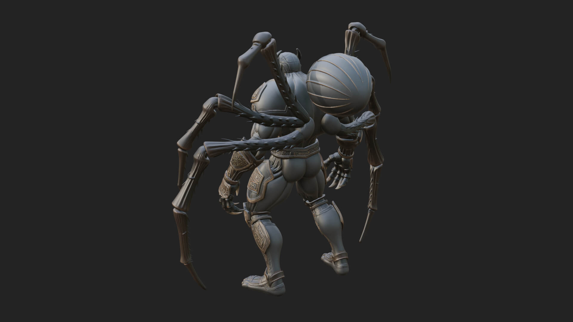 Spider-Legged Demon Statue Design 2 3D Print Model 3D Model