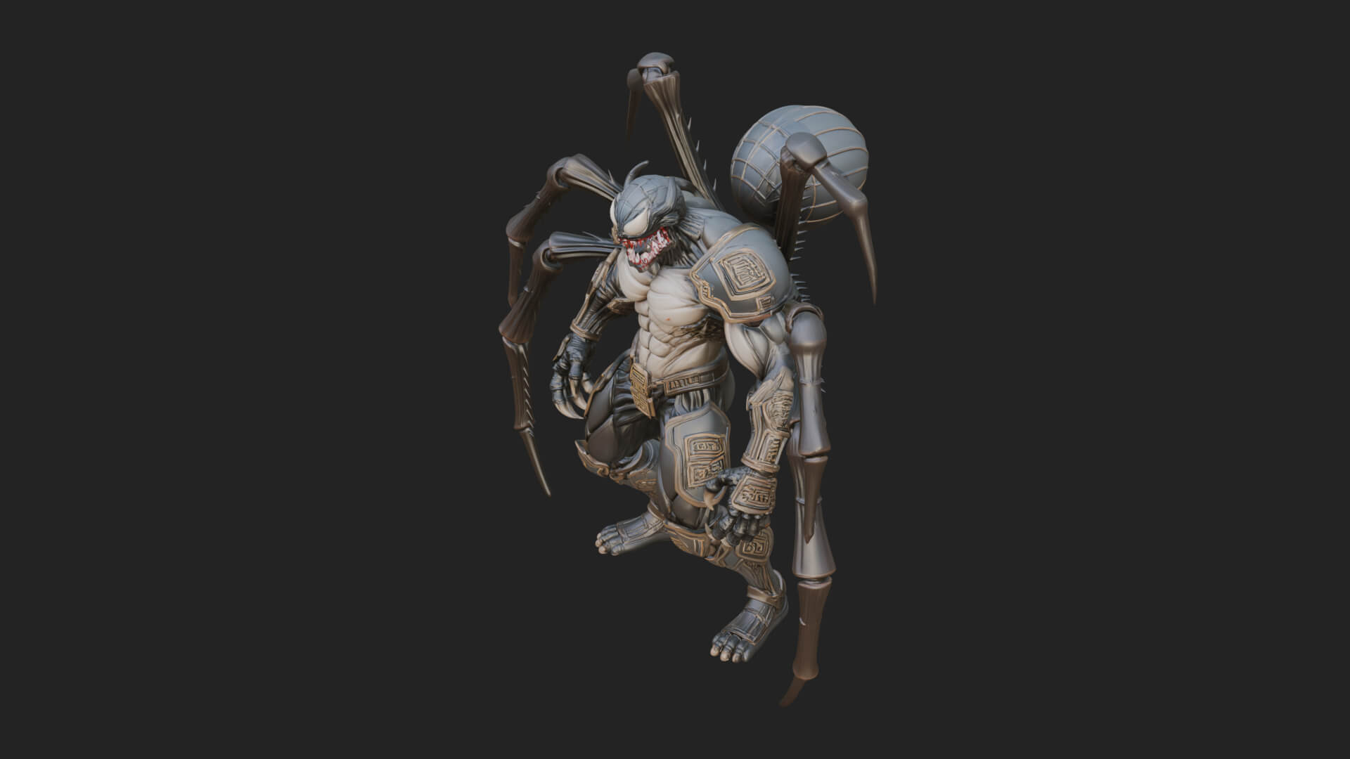 Spider-Legged Demon Statue Design 2 3D Print Model 3D Model