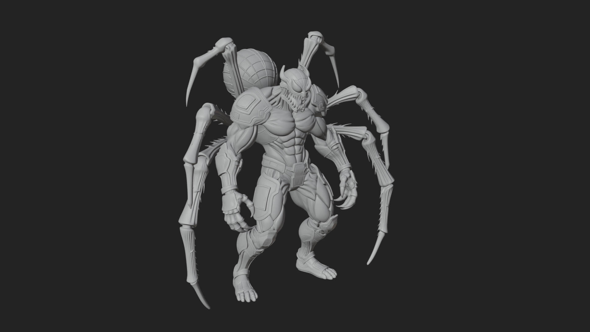Spider-Legged Demon Statue Design 2 3D Print Model 3D Model
