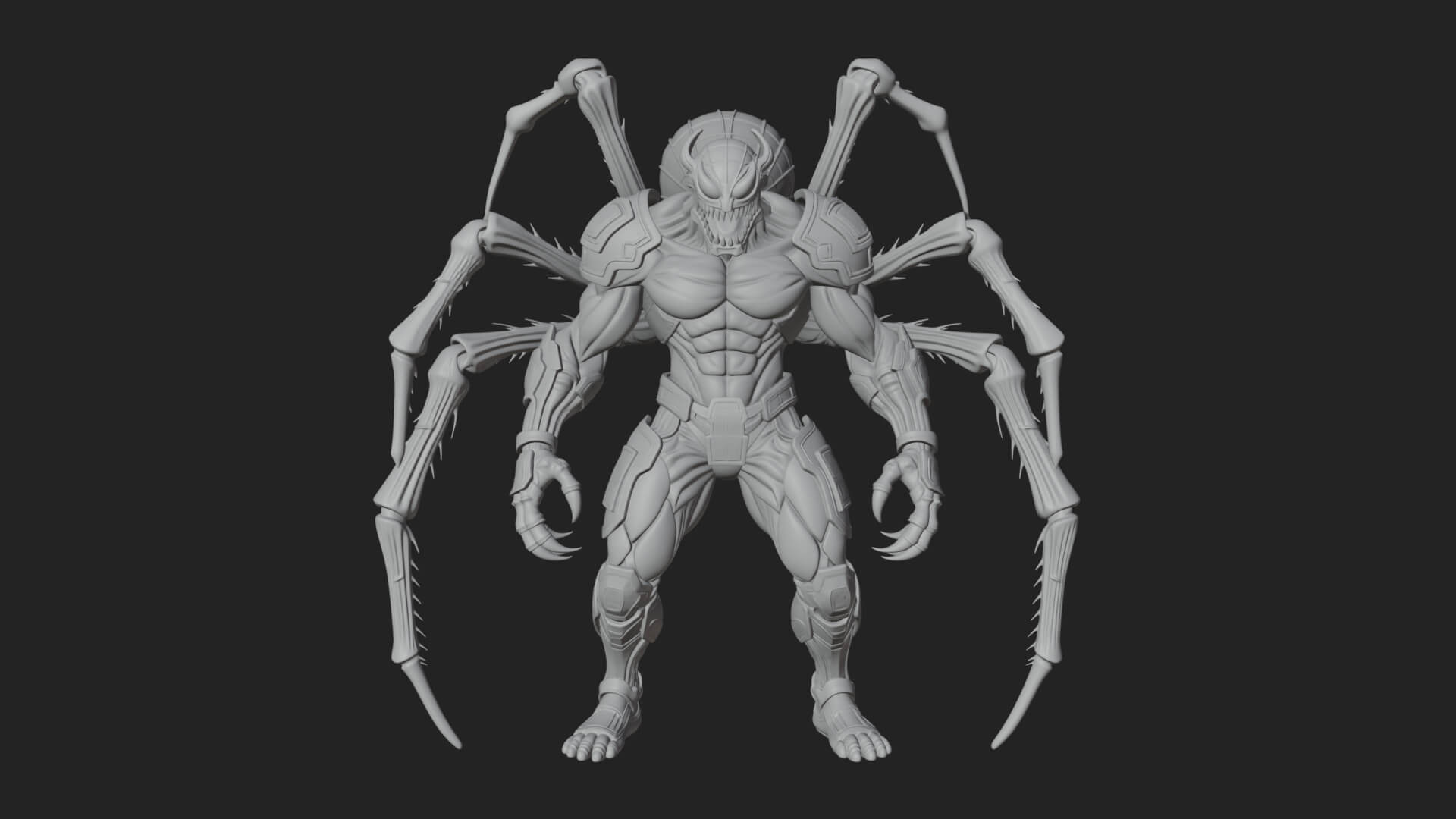 Spider-Legged Demon Statue Design 2 3D Print Model 3D Model
