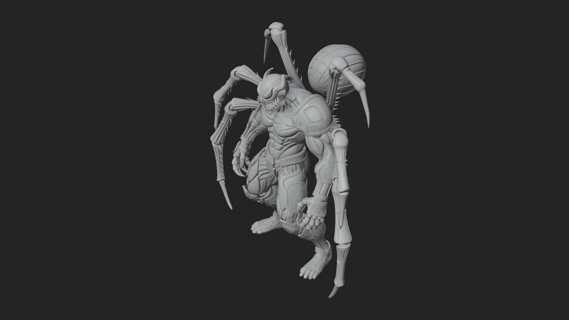 Spider-Legged Demon Statue Design 2 3D Print Model 3D Model