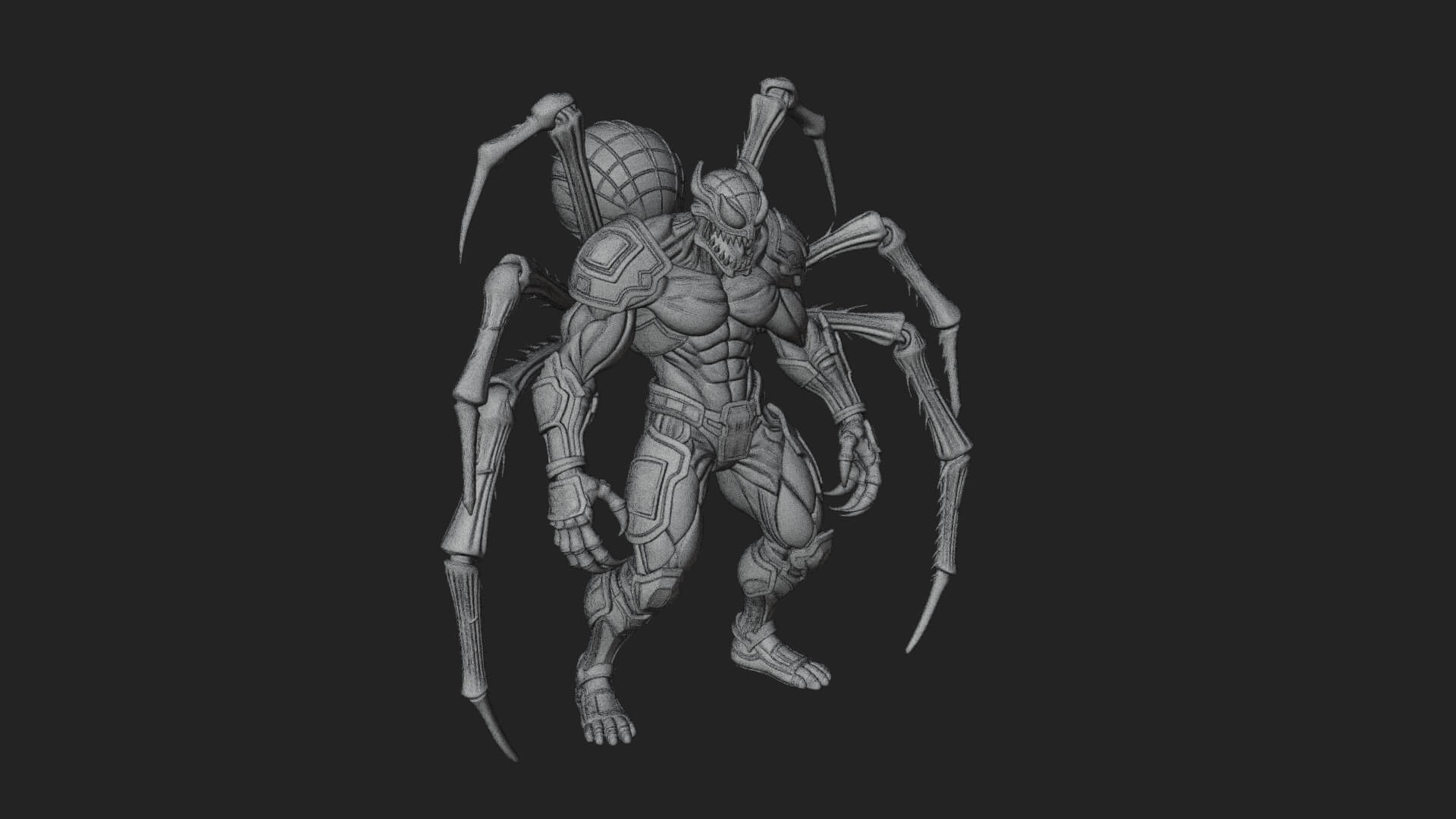Spider-Legged Demon Statue Design 2 3D Print Model 3D Model