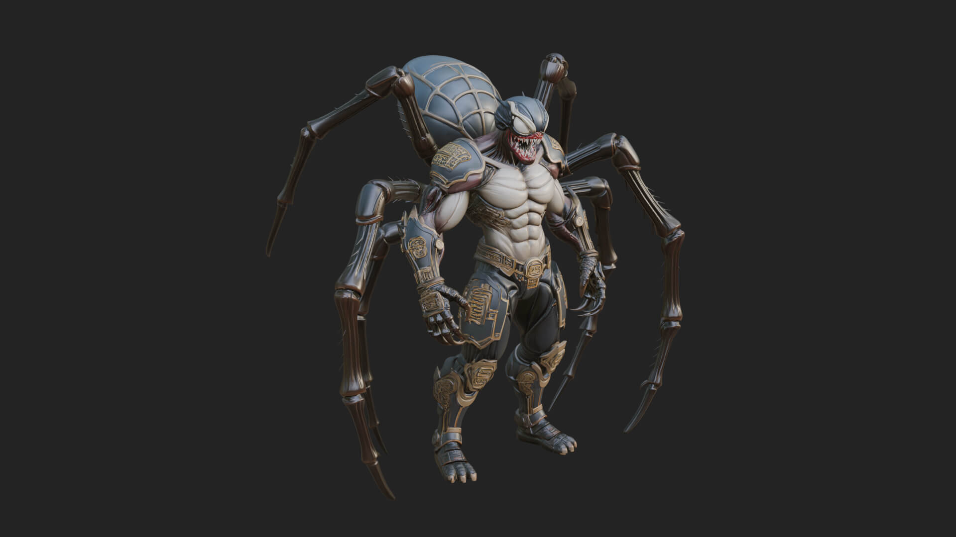 Spider-Legged Demon Statue Design 3 3D Print Model 3D Model
