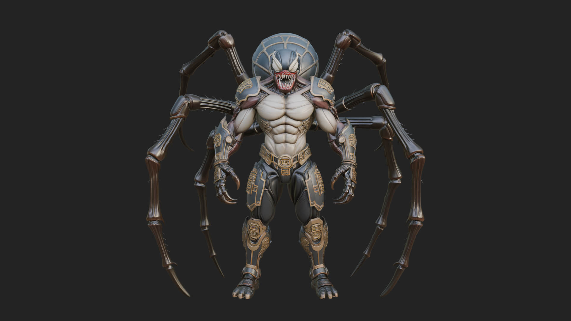 Spider-Legged Demon Statue Design 3 3D Print Model 3D Model
