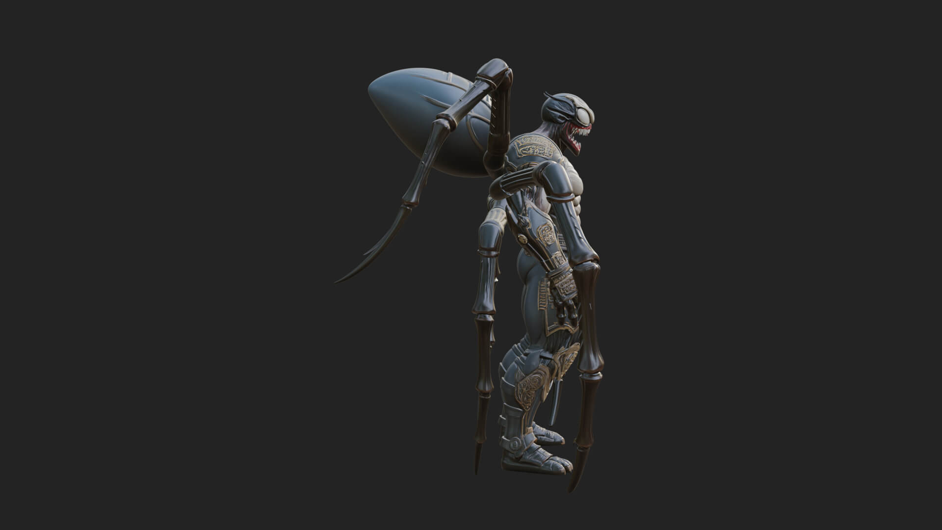 Spider-Legged Demon Statue Design 3 3D Print Model 3D Model