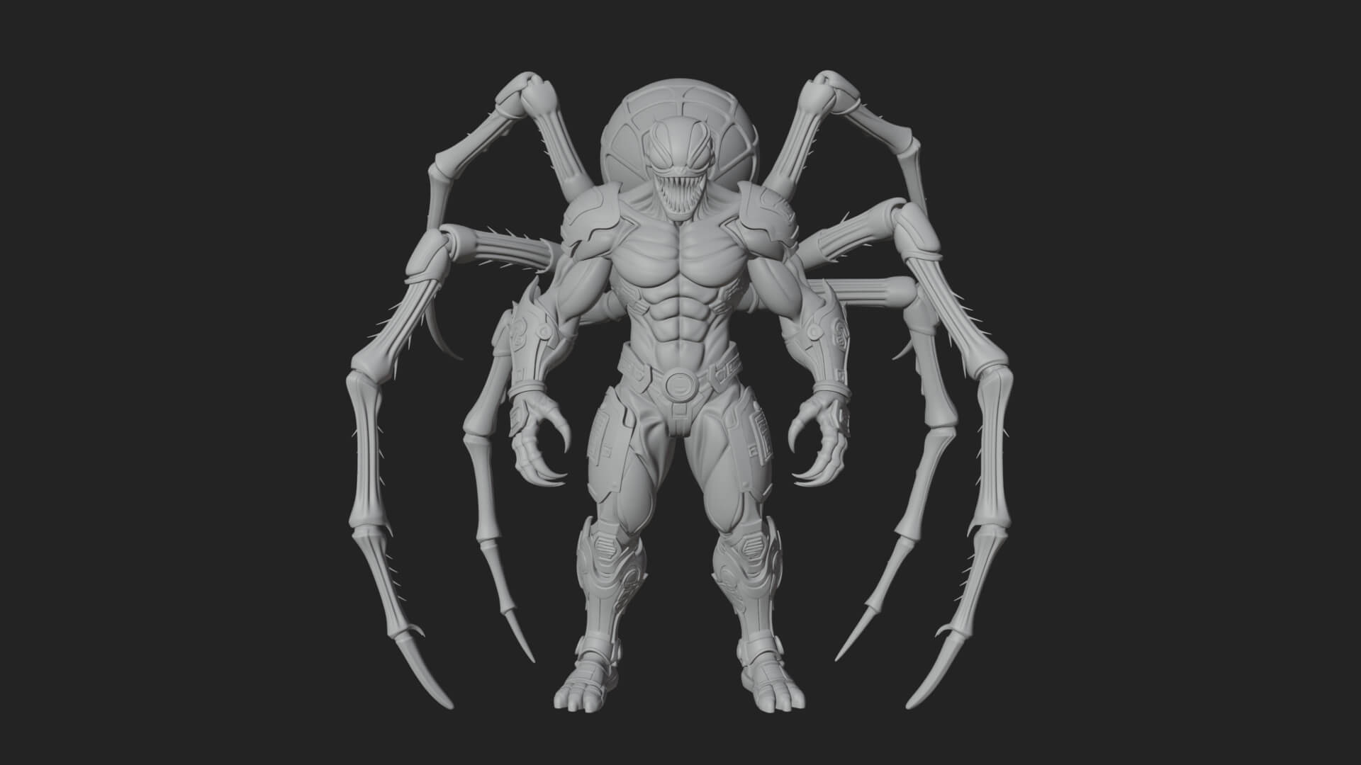 Spider-Legged Demon Statue Design 3 3D Print Model 3D Model