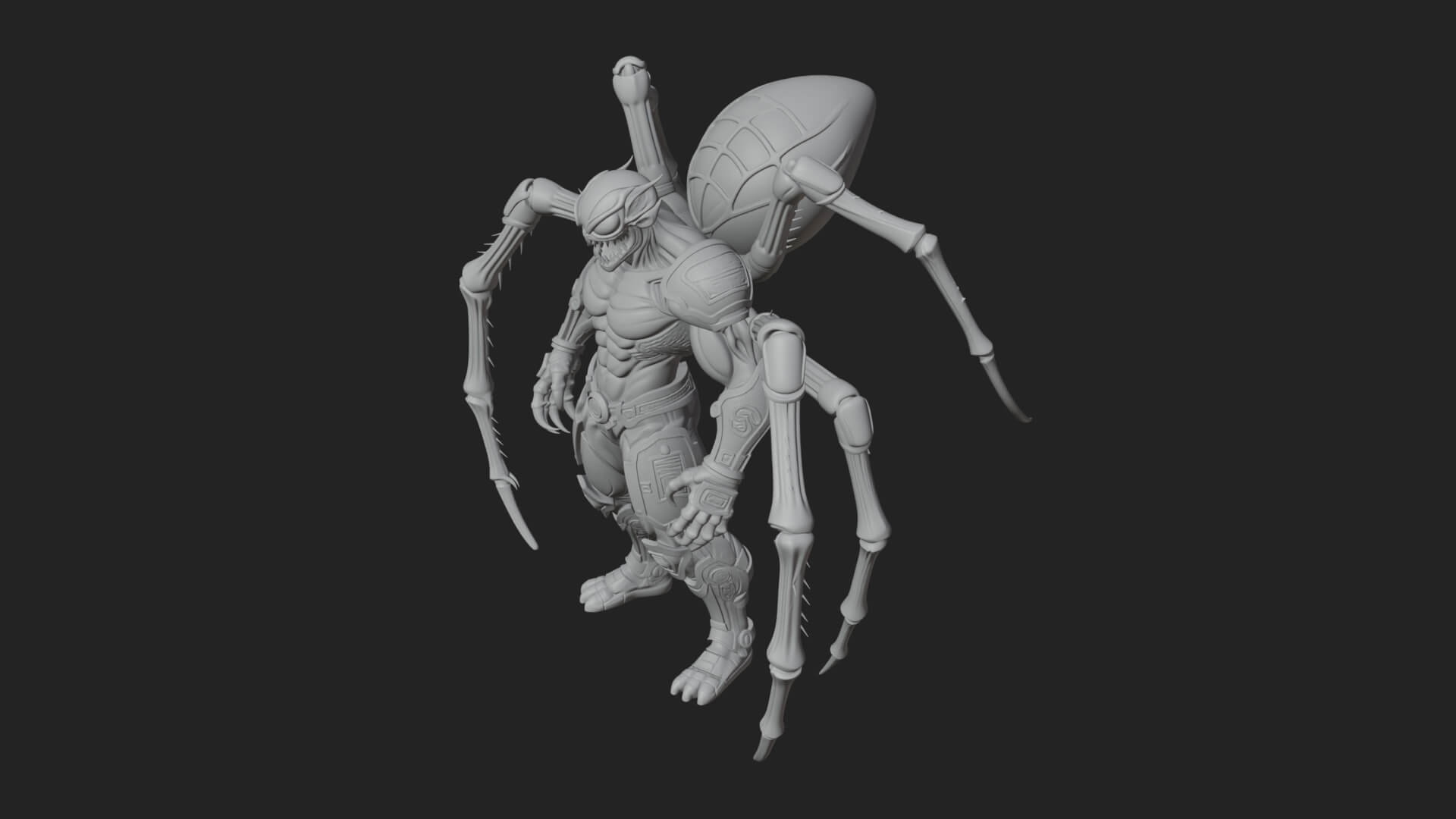 Spider-Legged Demon Statue Design 3 3D Print Model 3D Model