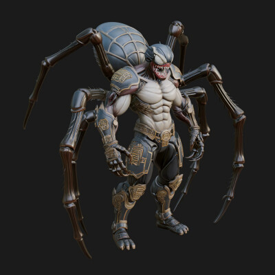 Spider-Legged Demon Statue Design 3 3D Print Model