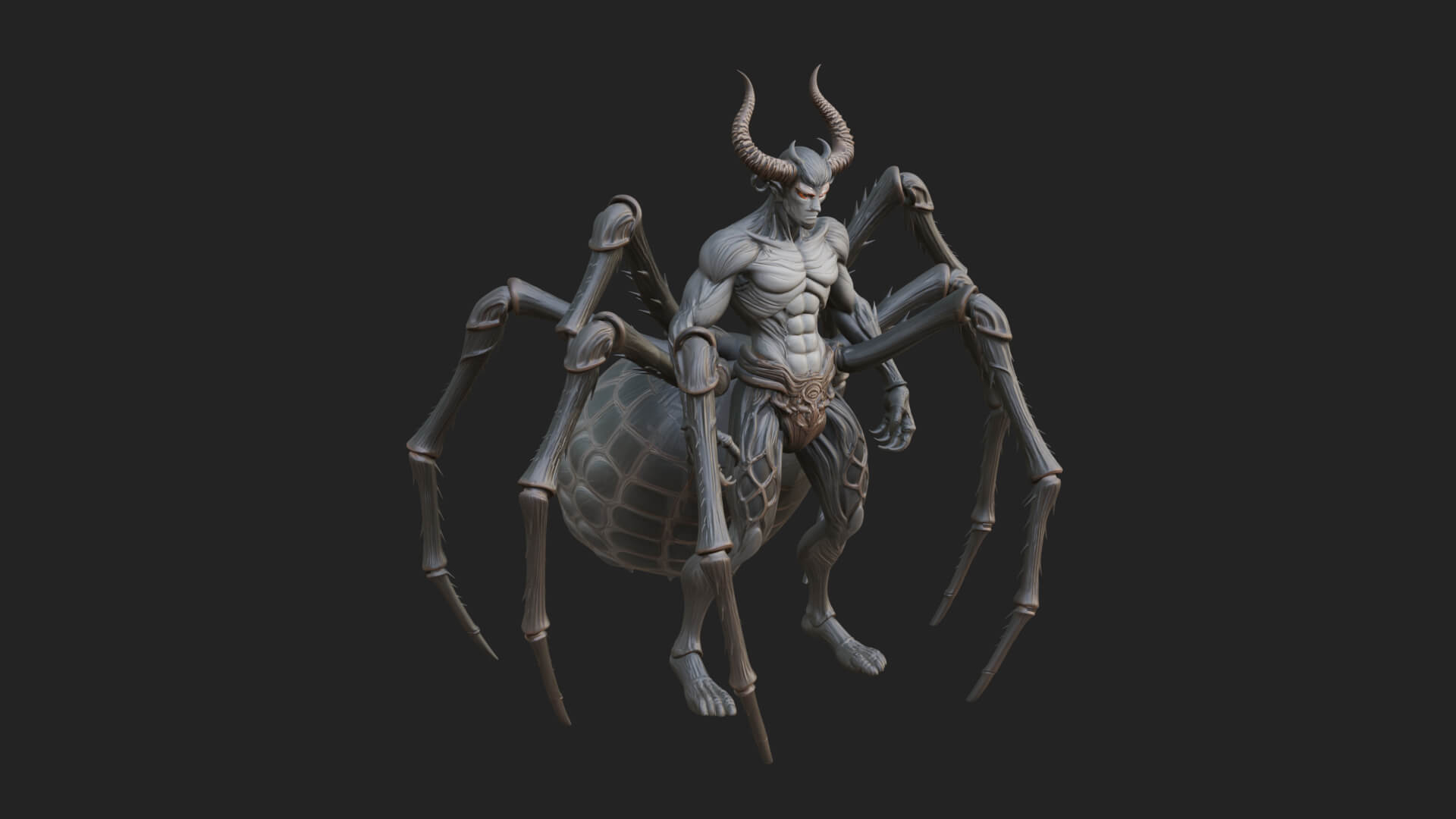 Spider-Legged Demon Statue Design 4 3D Print Model 3D Model