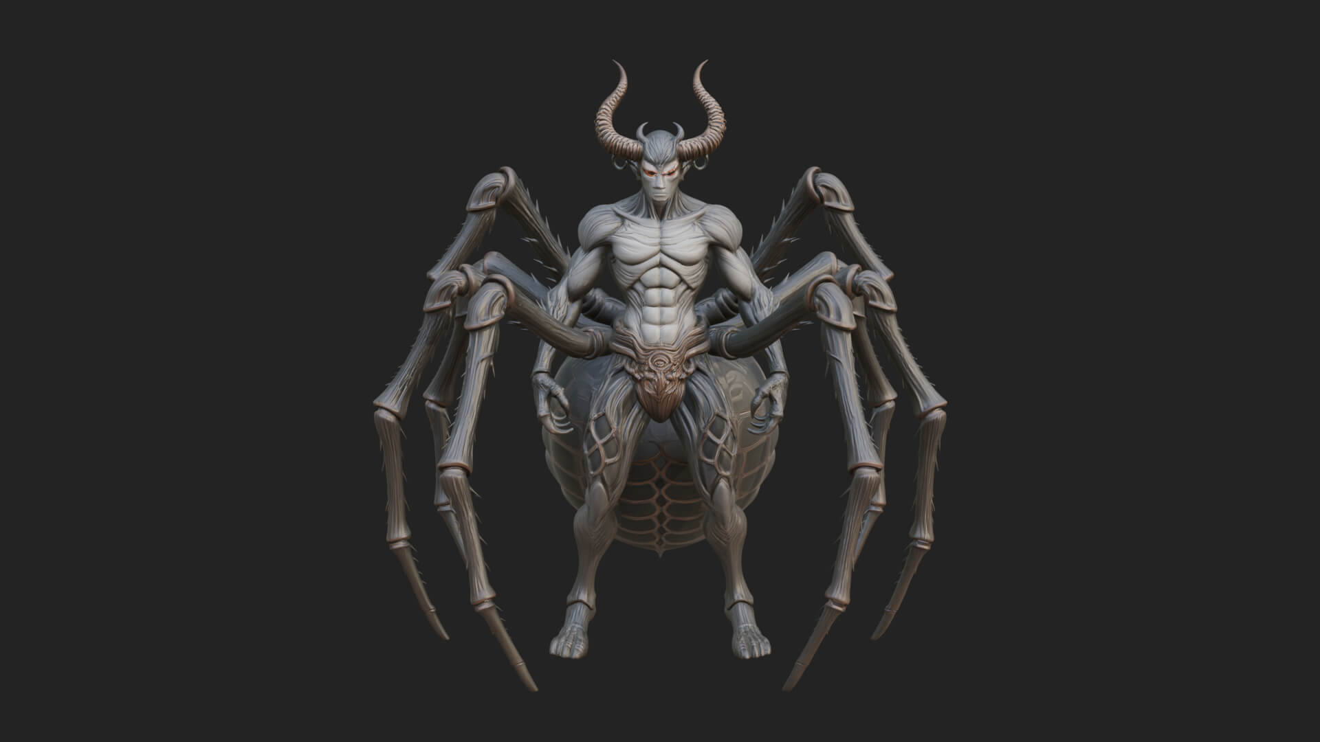 Spider-Legged Demon Statue Design 4 3D Print Model 3D Model