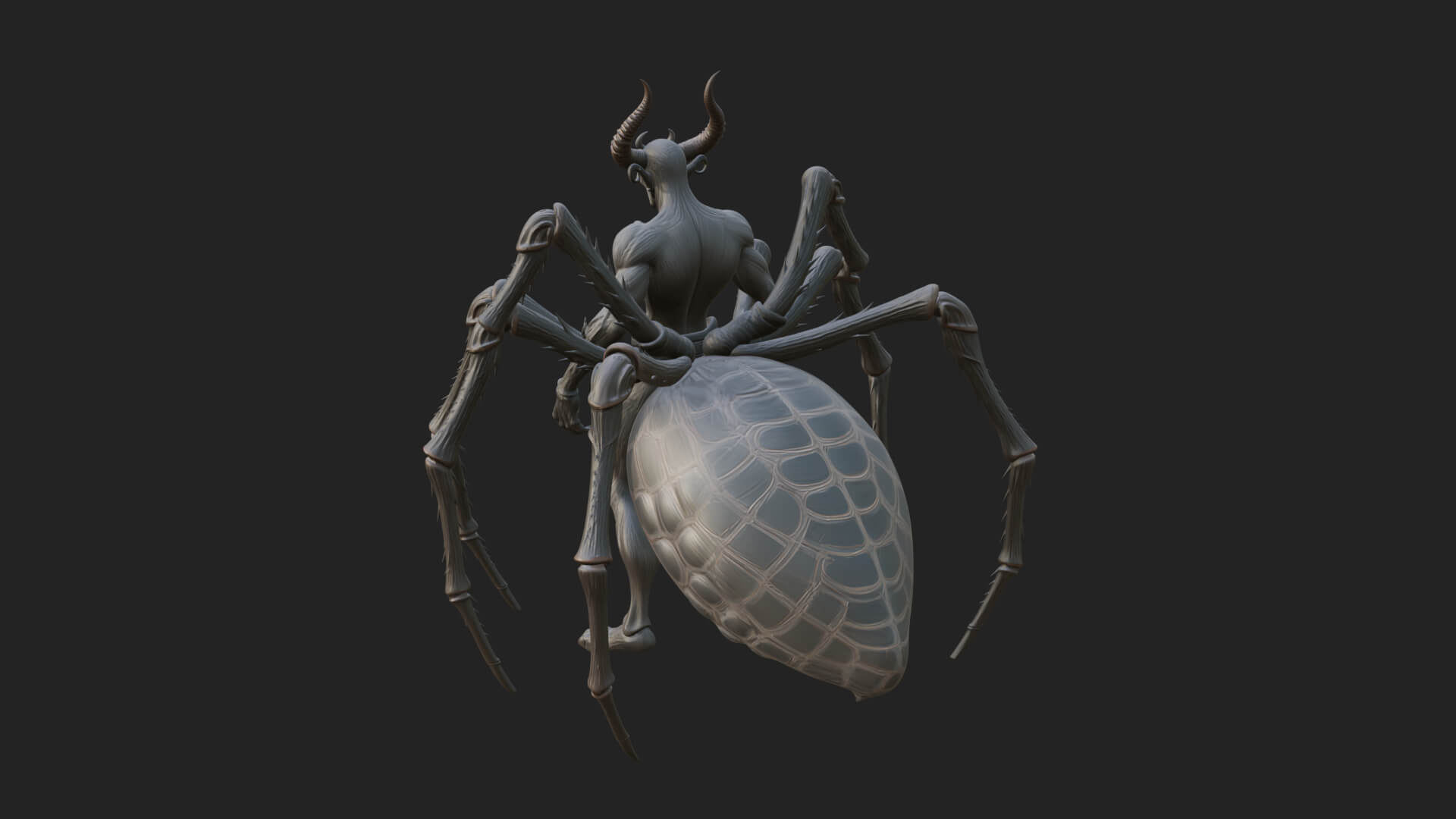 Spider-Legged Demon Statue Design 4 3D Print Model 3D Model