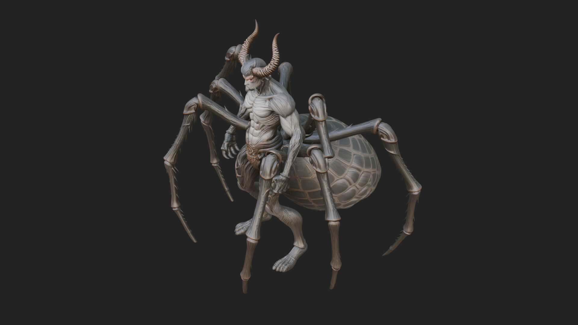 Spider-Legged Demon Statue Design 4 3D Print Model 3D Model