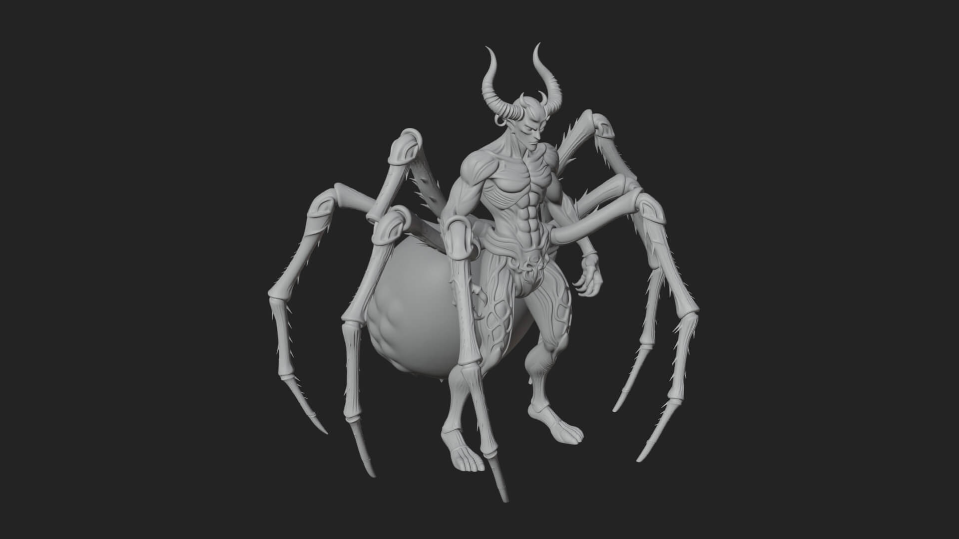 Spider-Legged Demon Statue Design 4 3D Print Model 3D Model