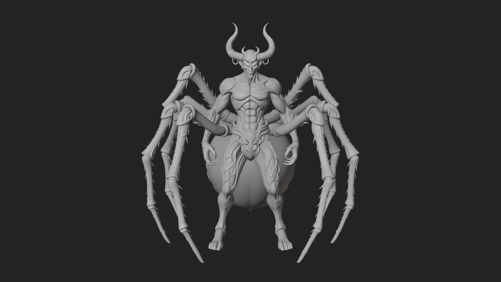 Spider-Legged Demon Statue Design 4 3D Print Model 3D Model