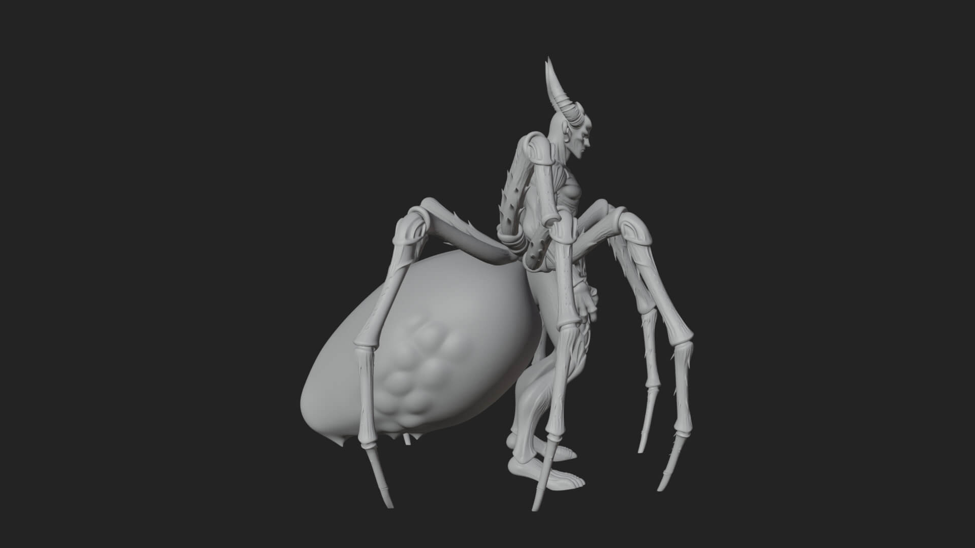 Spider-Legged Demon Statue Design 4 3D Print Model 3D Model