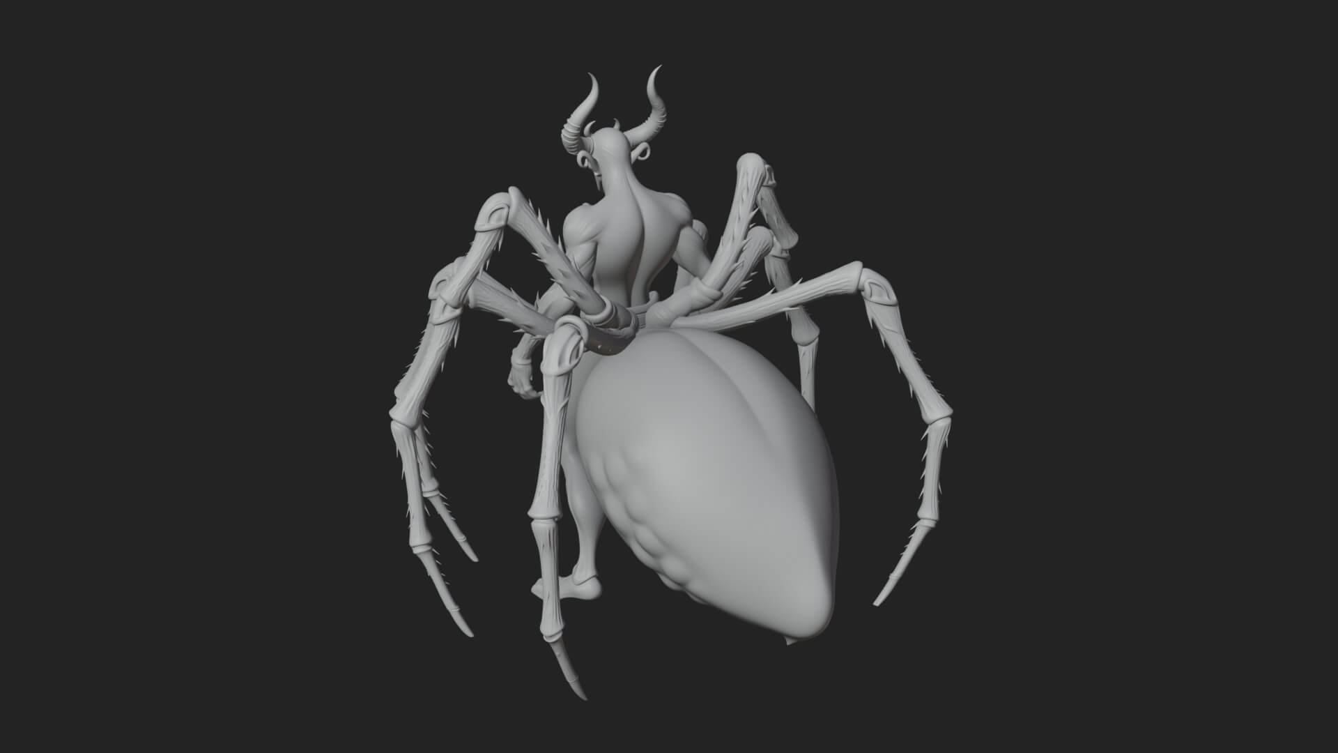 Spider-Legged Demon Statue Design 4 3D Print Model 3D Model