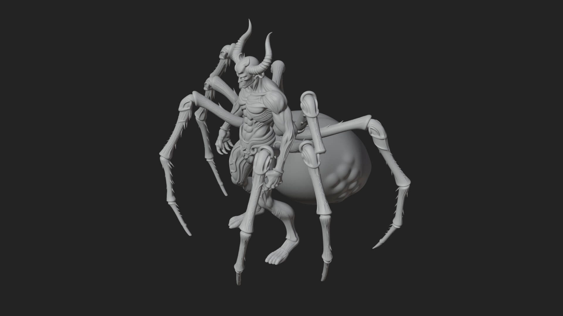 Spider-Legged Demon Statue Design 4 3D Print Model 3D Model