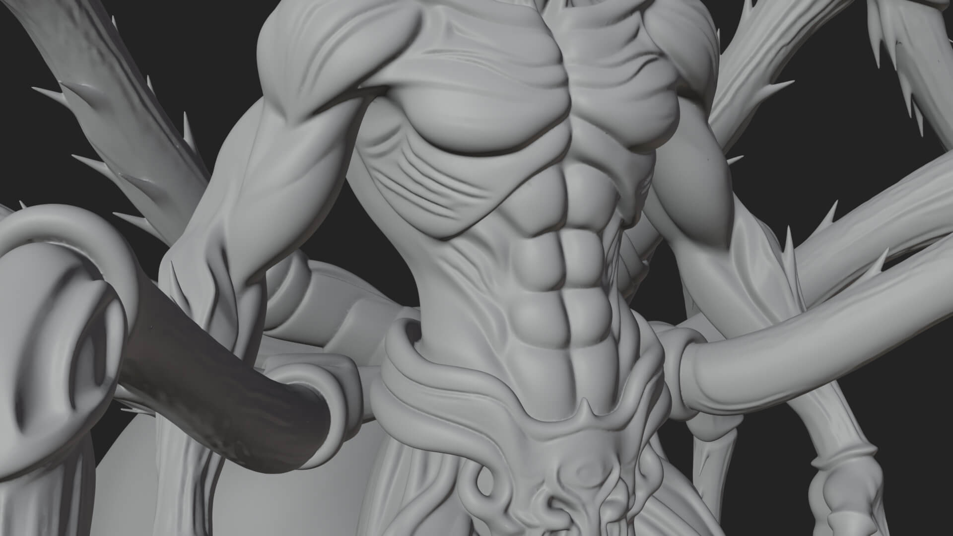 Spider-Legged Demon Statue Design 4 3D Print Model 3D Model