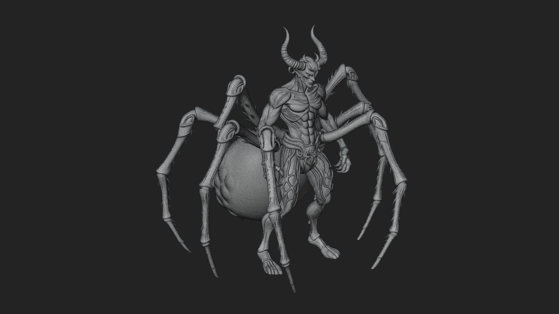 Spider-Legged Demon Statue Design 4 3D Print Model 3D Model