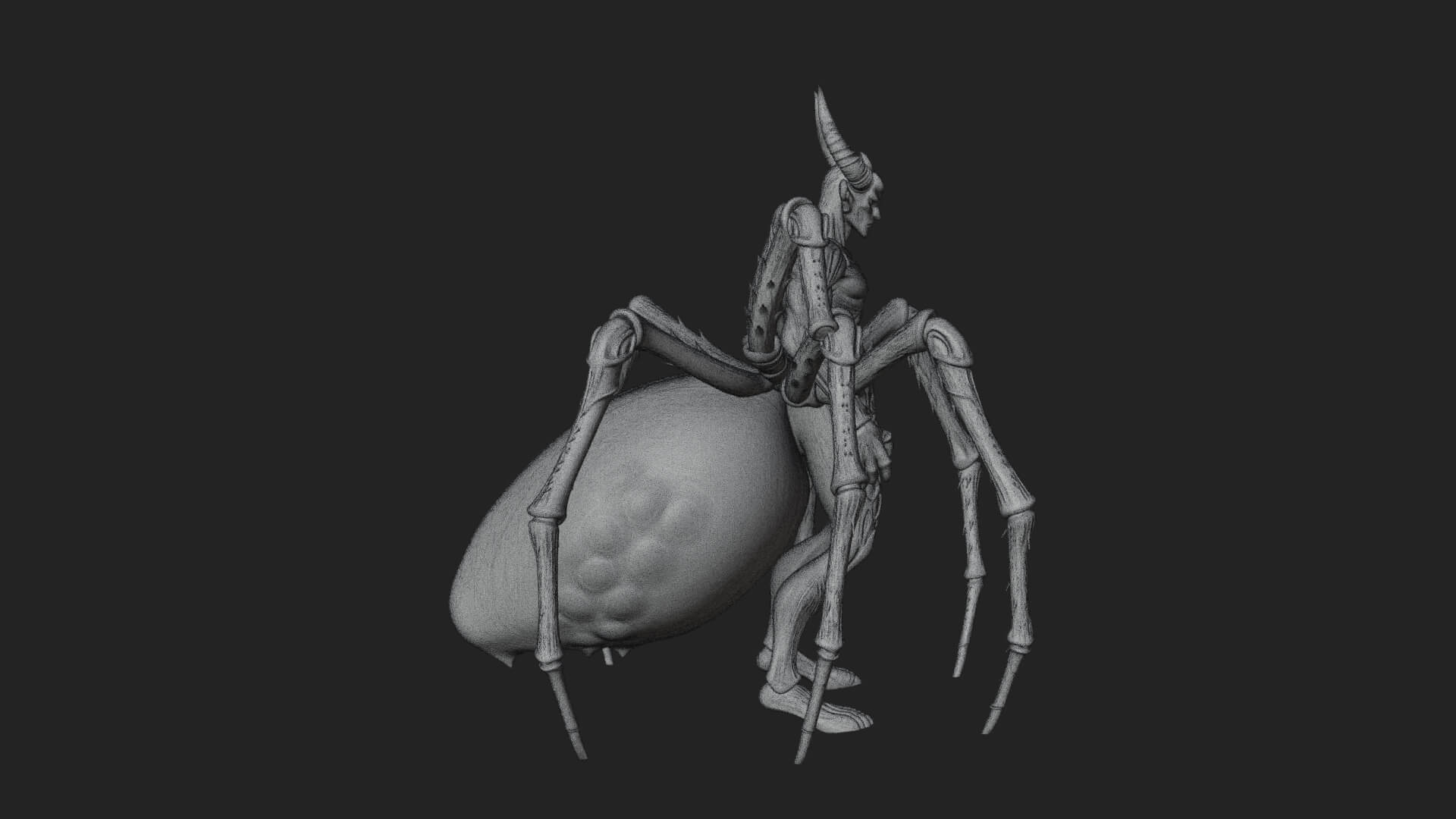Spider-Legged Demon Statue Design 4 3D Print Model 3D Model