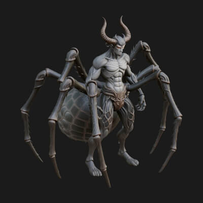 Spider-Legged Demon Statue Design 4 3D Print Model