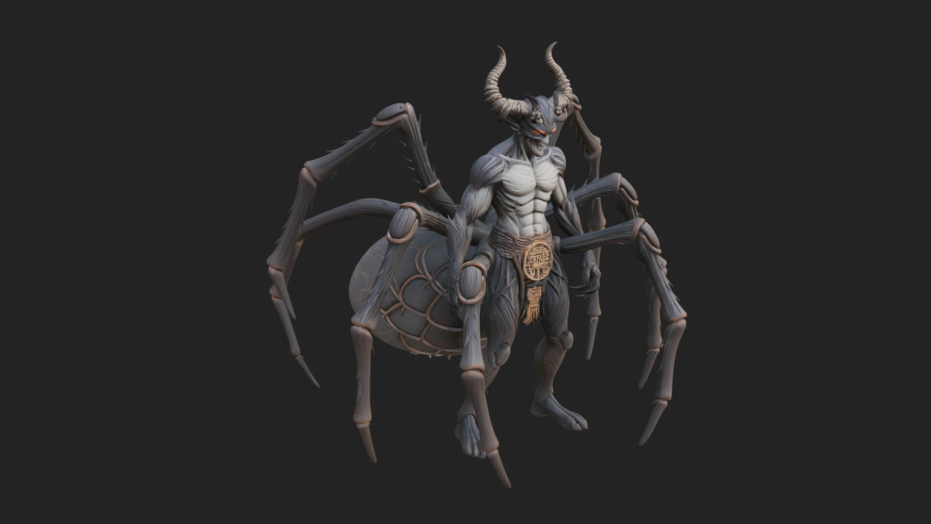 Spider Legged Demon Statue Design 5 3D Print Model 3D Model