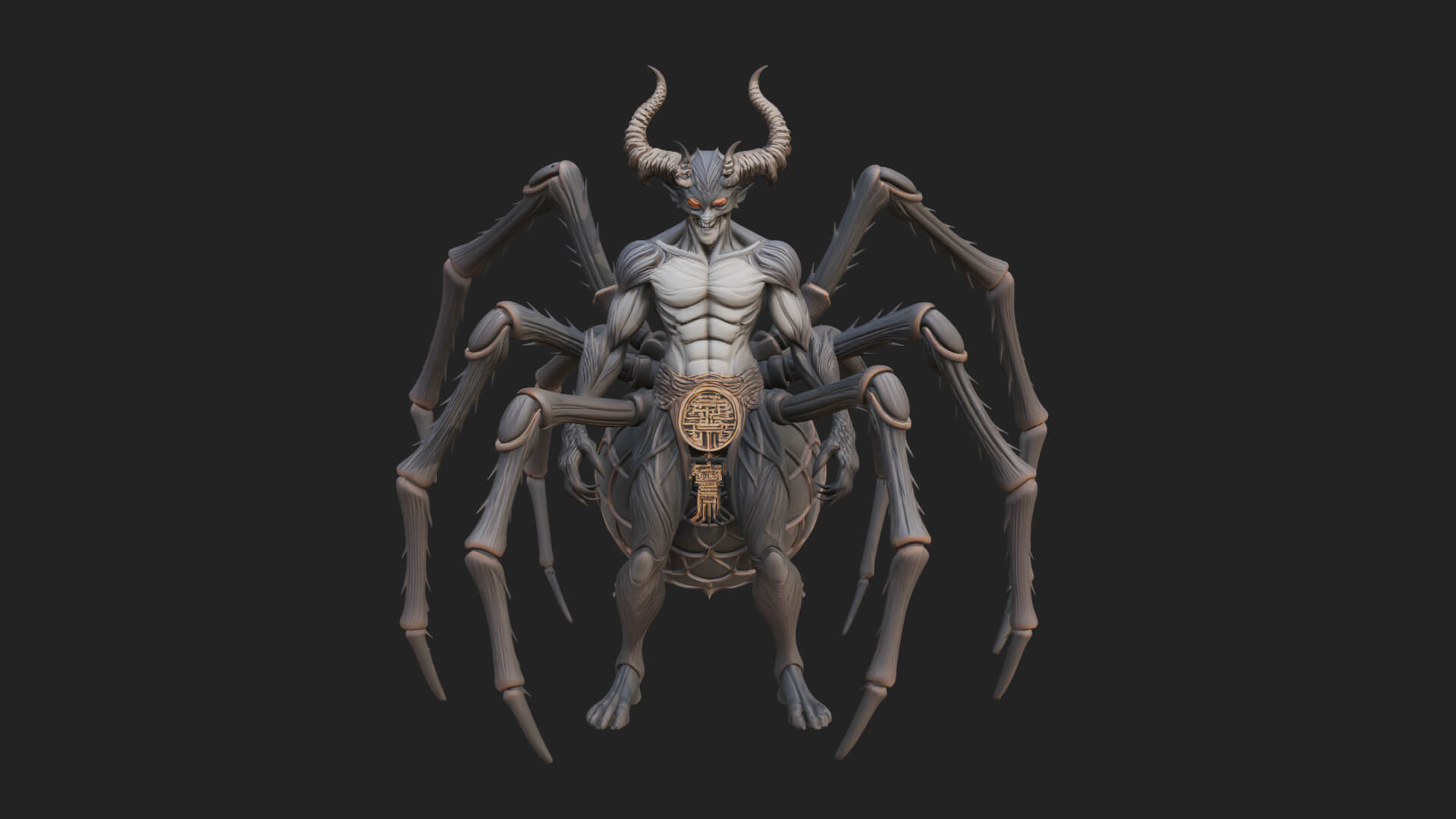 Spider Legged Demon Statue Design 5 3D Print Model 3D Model