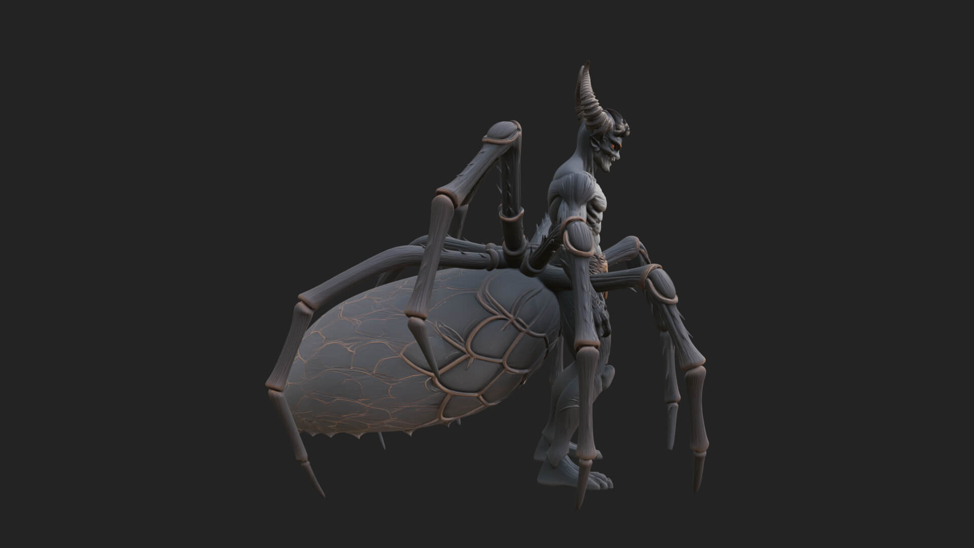 Spider Legged Demon Statue Design 5 3D Print Model 3D Model