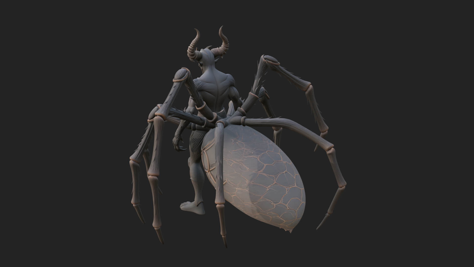 Spider Legged Demon Statue Design 5 3D Print Model 3D Model
