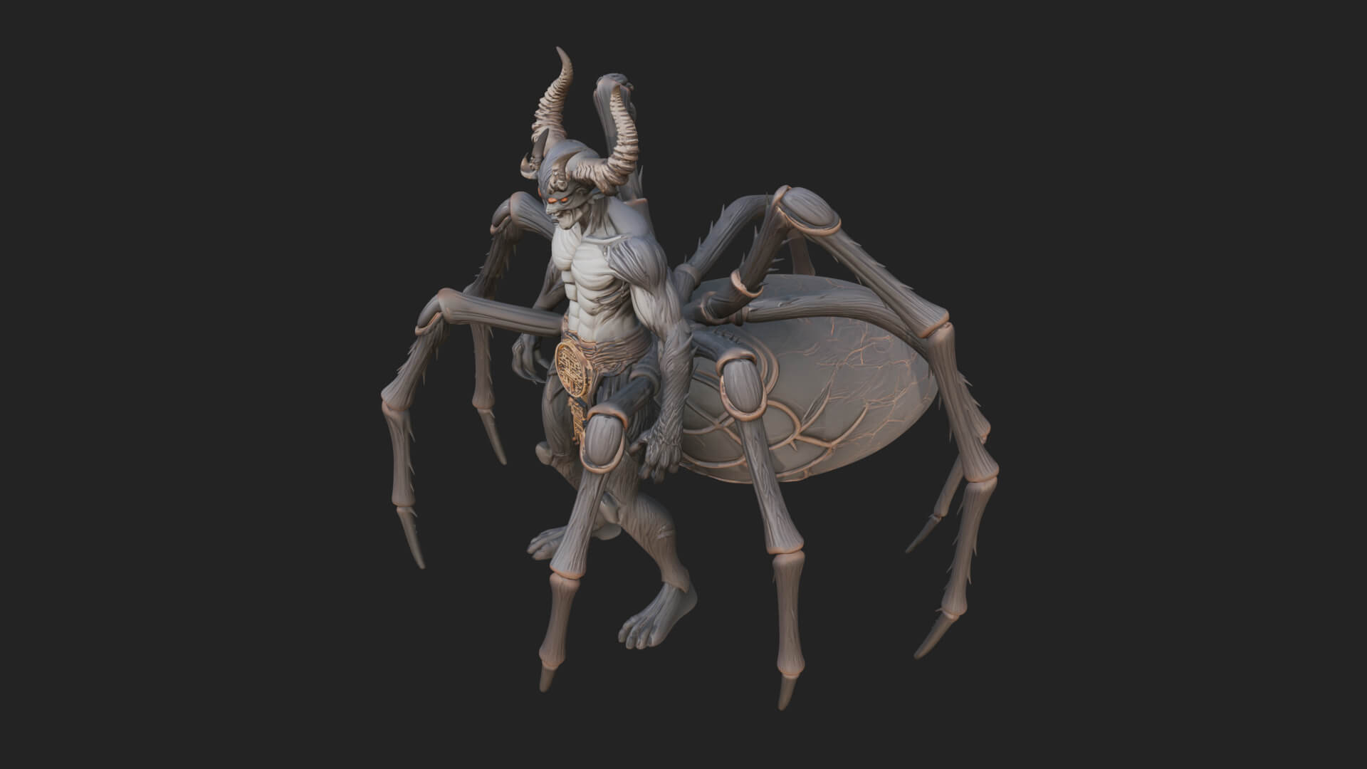 Spider Legged Demon Statue Design 5 3D Print Model 3D Model