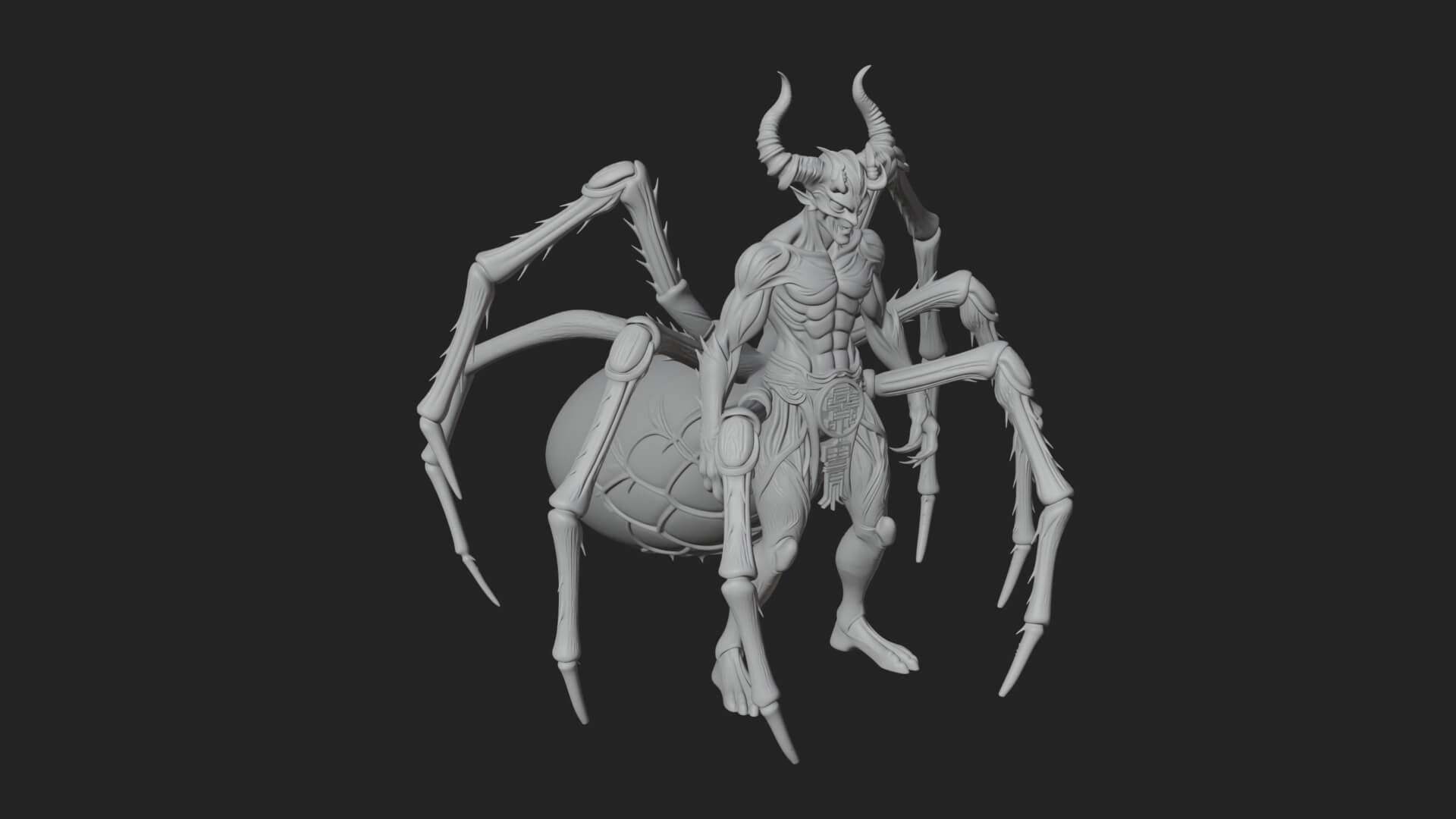 Spider Legged Demon Statue Design 5 3D Print Model 3D Model