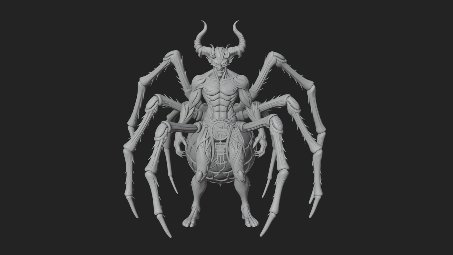 Spider Legged Demon Statue Design 5 3D Print Model 3D Model
