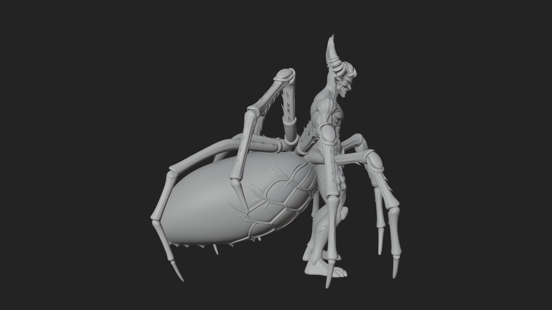 Spider Legged Demon Statue Design 5 3D Print Model 3D Model