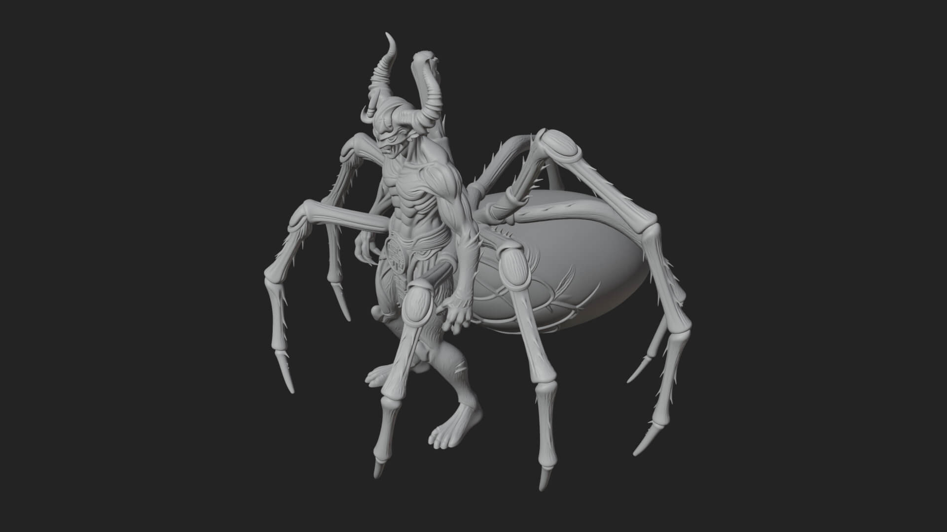 Spider Legged Demon Statue Design 5 3D Print Model 3D Model
