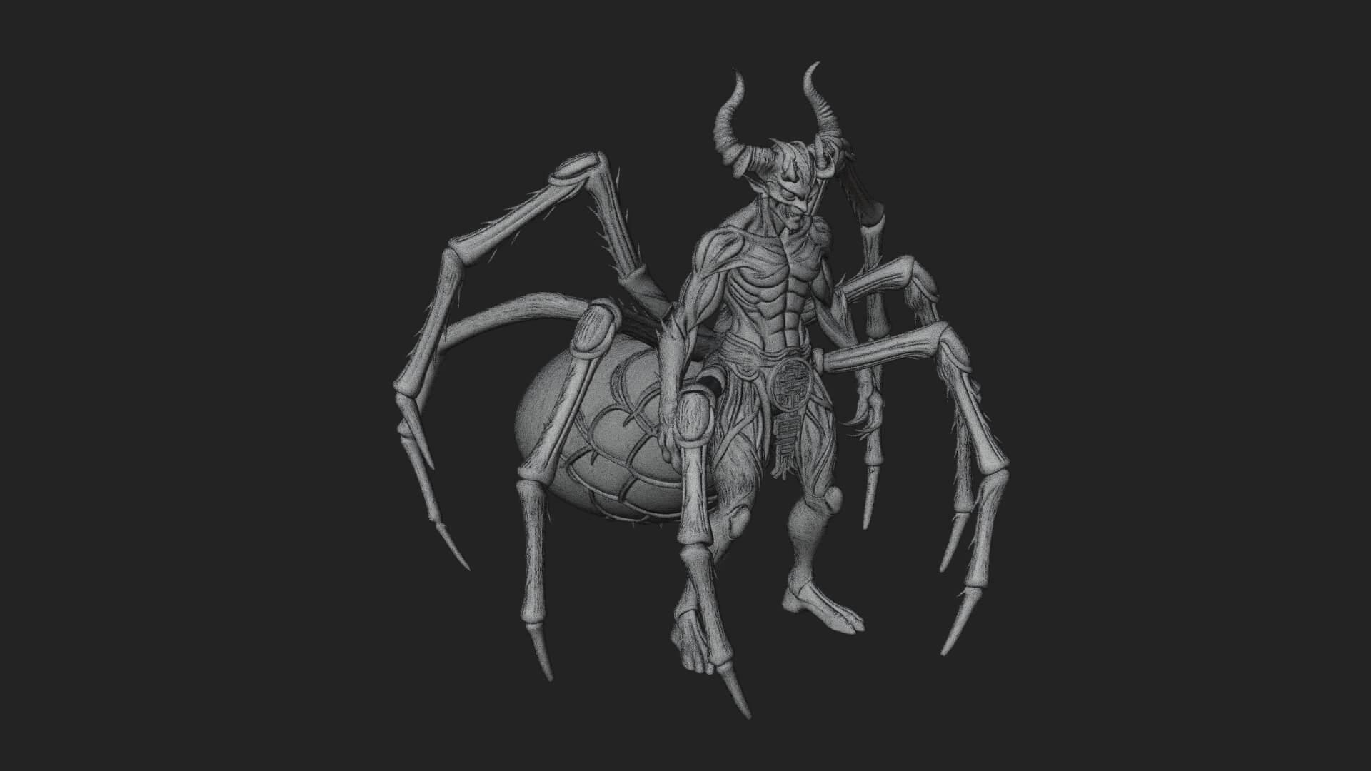 Spider Legged Demon Statue Design 5 3D Print Model 3D Model