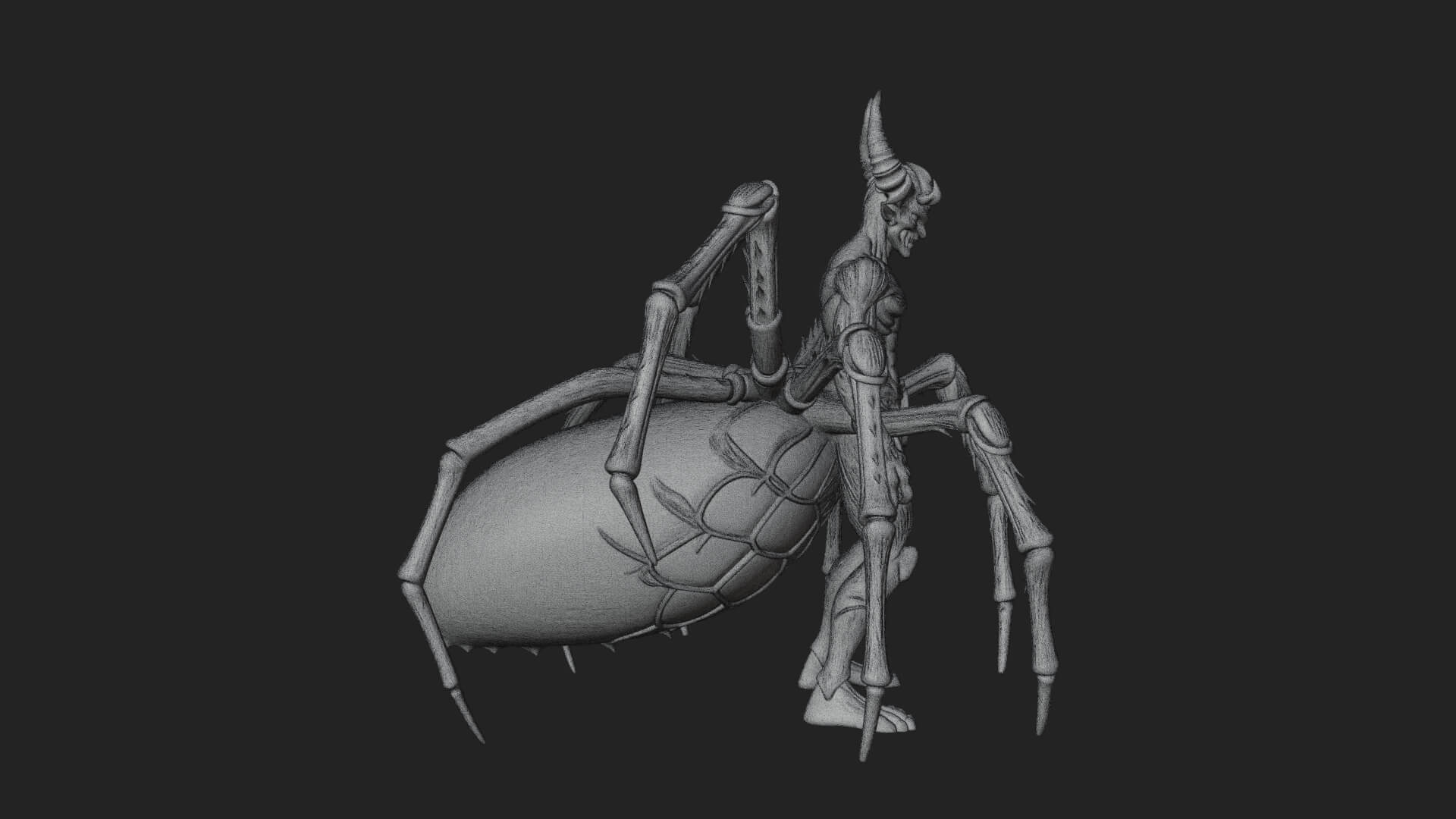 Spider Legged Demon Statue Design 5 3D Print Model 3D Model