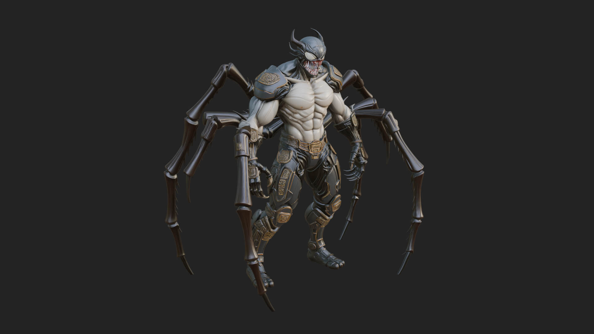 Spider-Legged Demon Statue Design 6 3D Print Model 3D Model