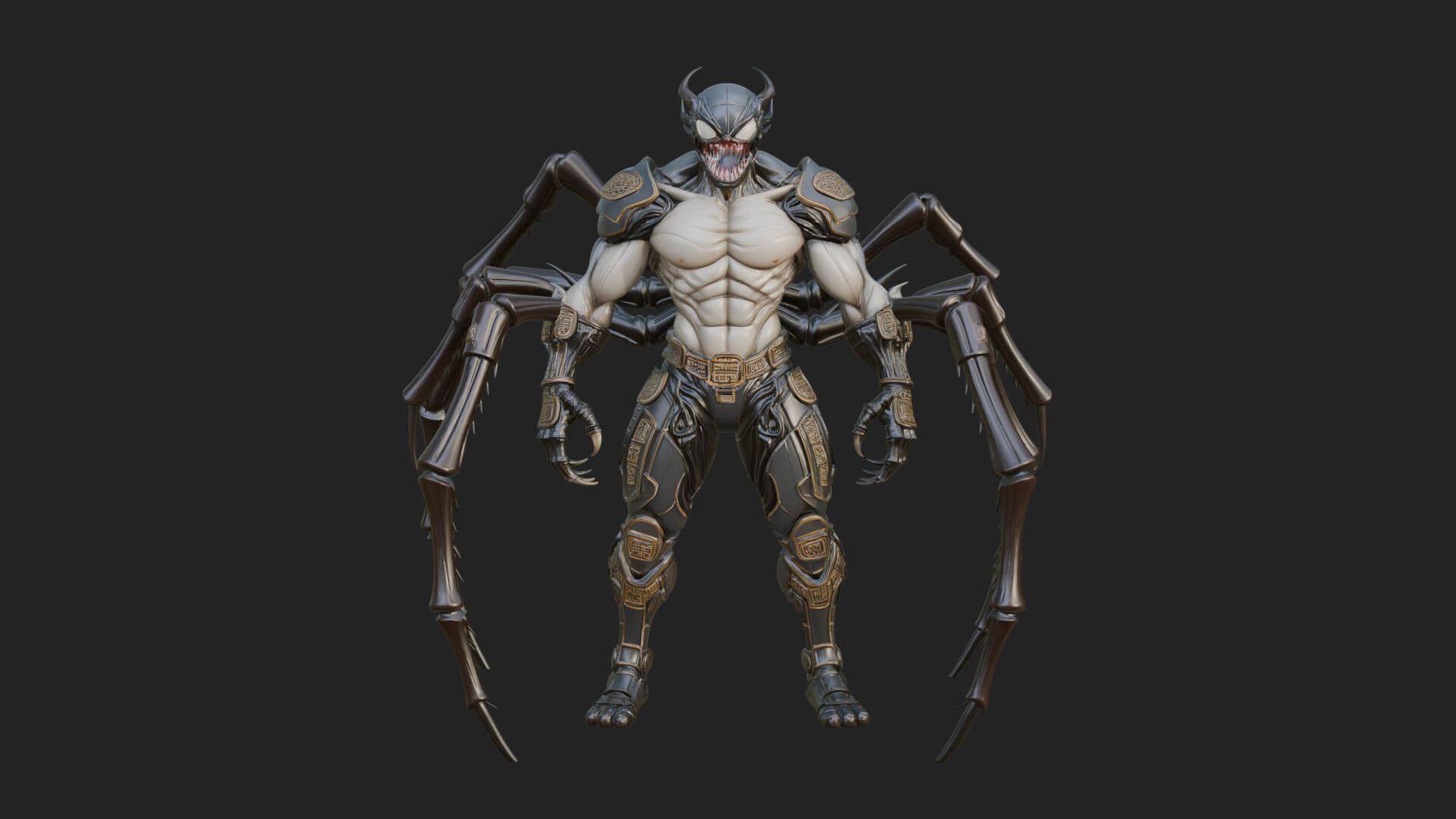 Spider-Legged Demon Statue Design 6 3D Print Model 3D Model