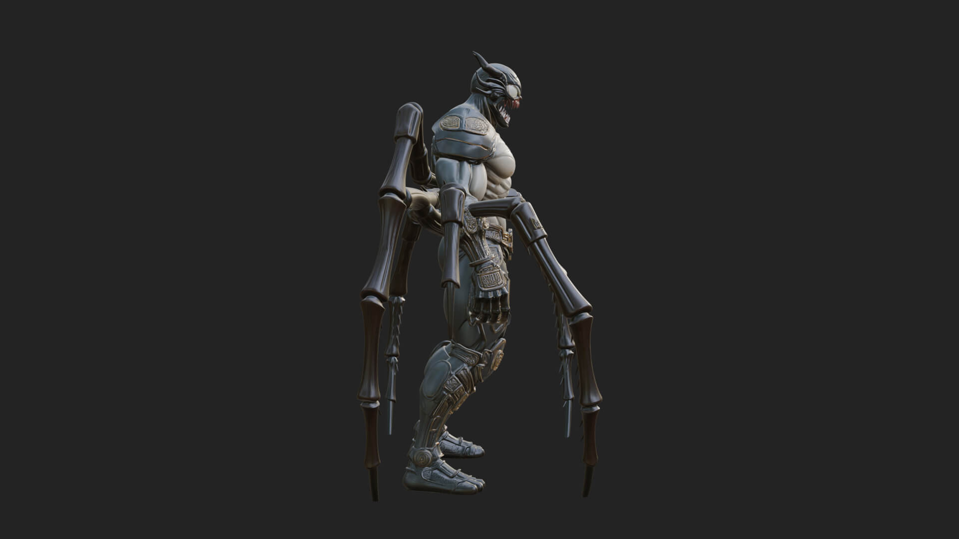 Spider-Legged Demon Statue Design 6 3D Print Model 3D Model