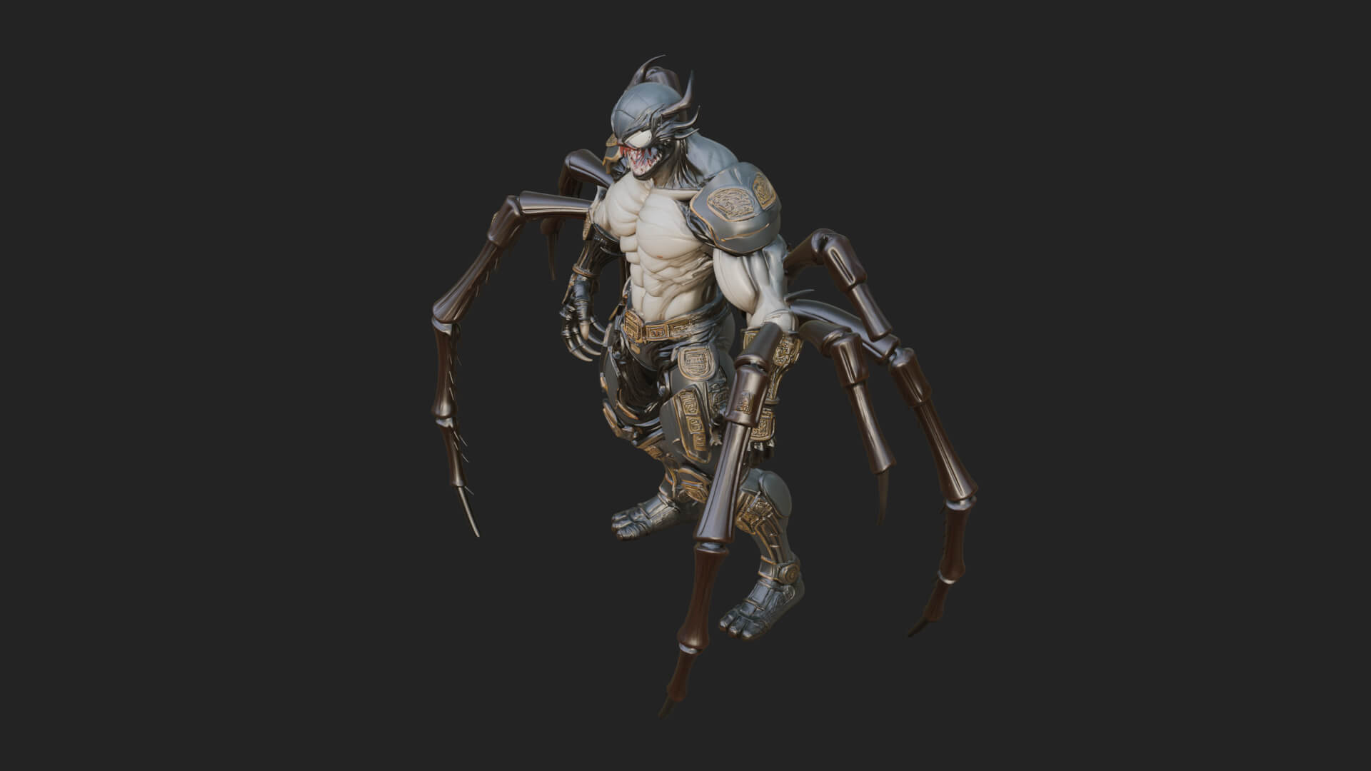Spider-Legged Demon Statue Design 6 3D Print Model 3D Model